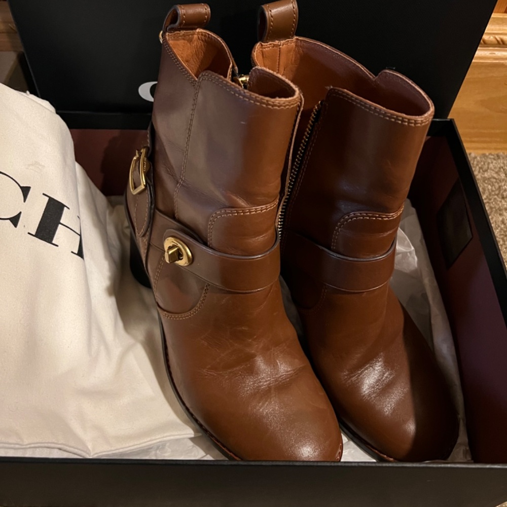 Coach moto heel leather boot - Picture 3 of 3